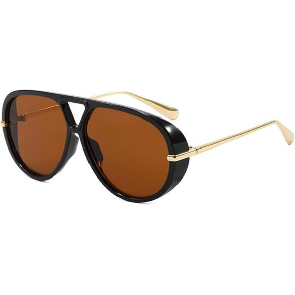 AIEYEZO Oversized Aviator Sunglasses Women Men Fashion Retro Big Frame Sun - Picture 7 of 7